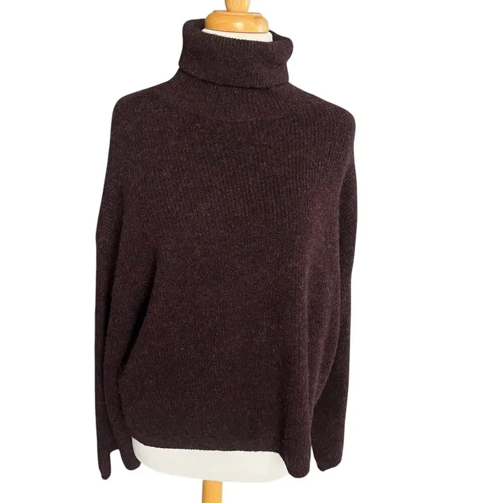 NWT Molly Bracken x La Collection Brown Ribbed Turtleneck Sweater XL Casual